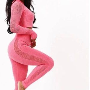 NEW Pink seamless workout gym set